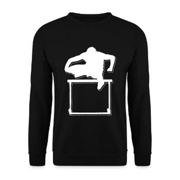 Hürdenlauf Läufer T-Shirt Leichtathletik Geschenk - Unisex Pullover - Schwarz - Vorne - Alina (178cm) & Michal (187cm)