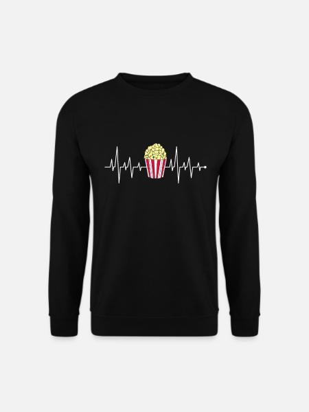 Herzschlag Herzlinie Herzfrequenz Popcorn Shirt - Unisex Pullover - Schwarz