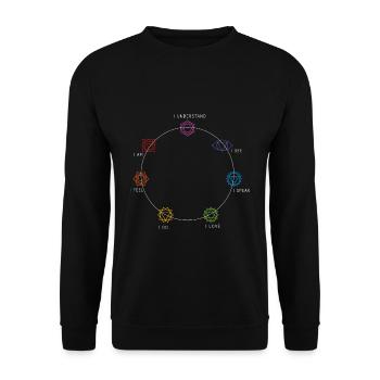 Yoga Sayings shirt Gift Yoganer Yoga Trainer - Unisex Sweatshirt - black - Front - Alina (178cm) & Michal (187cm)