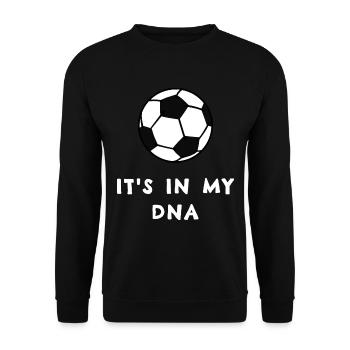 Fußball: Es liegt in meiner DNA - Unisex Pullover - Schwarz - Vorne - Alina (178cm) & Michal (187cm)