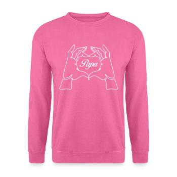 Papa Hand Herz - Unisex Pullover - Pink - Vorne