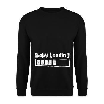 Baby loading - Schwangerschaft - Geschenk - Unisex Pullover - Schwarz - Vorne - Alina (178cm) & Michal (187cm)