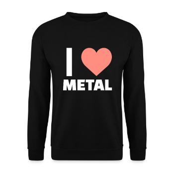 i love heavy metal - Unisex Sweatshirt - black - Front - Alina (178cm) & Michal (187cm)