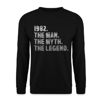 Millésime 1982 Anniversaire Homme Mythe Légende - Sweat-shirt Unisexe - noir - Devant - Alina (178cm) & Michal (187cm)
