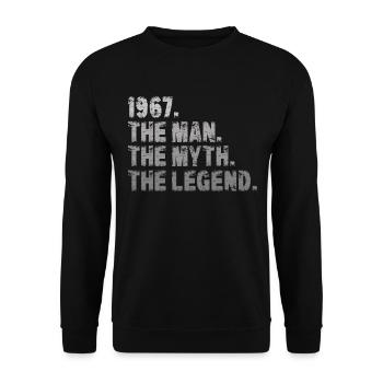 Millésime 1967 Anniversaire Homme Mythe Légende - Sweat-shirt Unisexe - noir - Devant - Alina (178cm) & Michal (187cm)