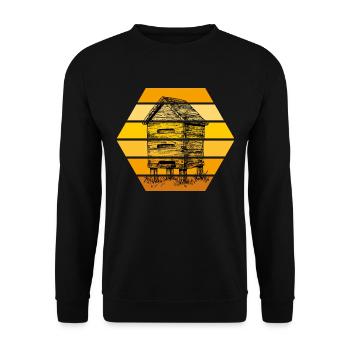 Imker Bienenkasten Hobbyimker Bienenvolk - Unisex Pullover - Schwarz - Vorne - Alina (178cm) & Michal (187cm)