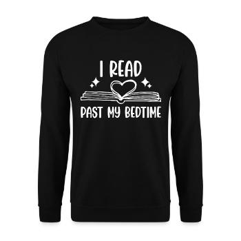 Book Lover I Read Past Bedtime Funny Reading Quote - Unisex Sweatshirt - black - Front - Alina (178cm) & Michal (187cm)