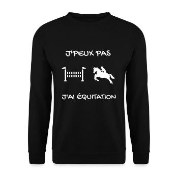 I can not, I have riding 2 - Unisex Sweatshirt - black - Front - Alina (178cm) & Michal (187cm)