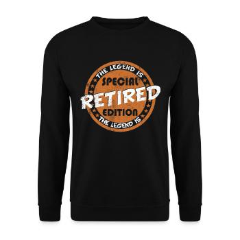 La légende est dans la maison de retraite collègue de travail timbre - Sweat-shirt Unisexe - noir - Devant - Alina (178cm) & Michal (187cm)