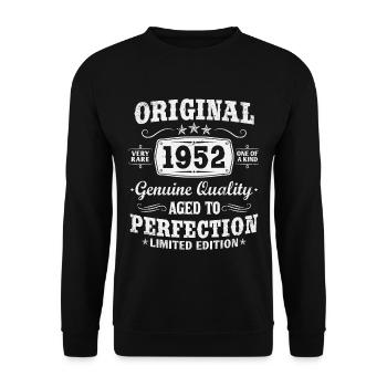 Original vintage 1952 born vintage birthday - Unisex Sweatshirt - black - Front - Alina (178cm) & Michal (187cm)