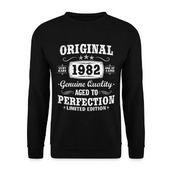 Original vintage 1982 né vintage anniversaire - Sweat-shirt Unisexe - noir - Devant - Alina (178cm) & Michal (187cm)