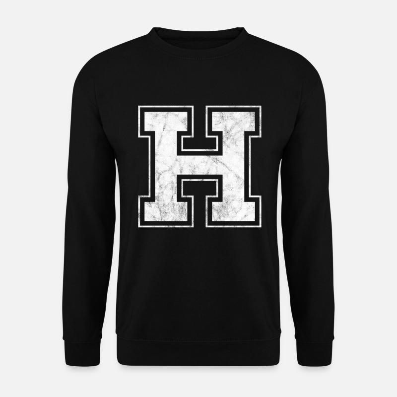 Buchstabe H - Unisex Pullover - Schwarz
