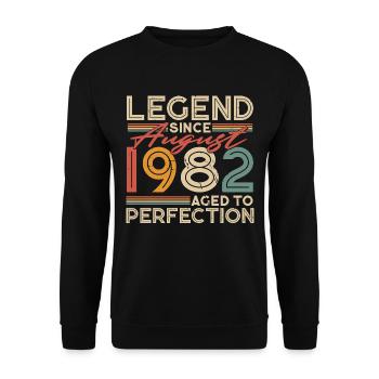 Legend August 1982 Vintage Birthday - Unisex Sweatshirt - black - Front - Alina (178cm) & Michal (187cm)