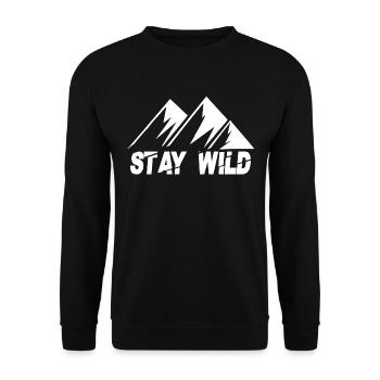 Stay Wild Mountains - Unisex Sweatshirt - black - Front - Alina (178cm) & Michal (187cm)
