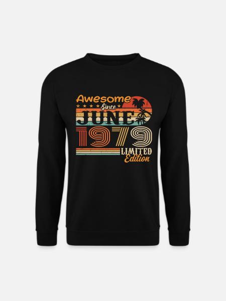 June 1979 Retro Vintage June 1979 birthday - Unisex Pullover - Schwarz
