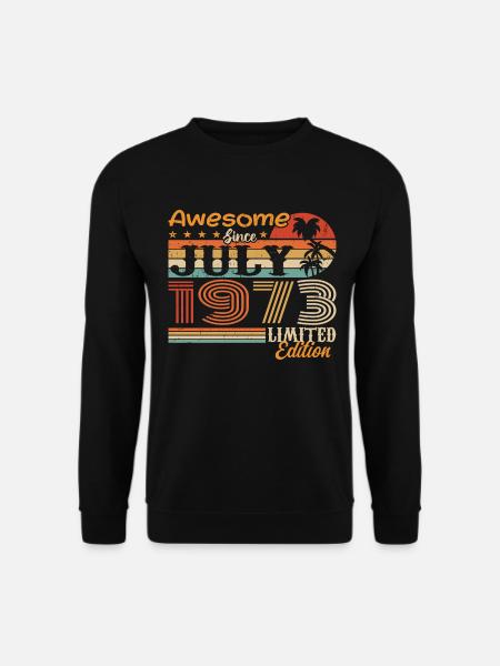 Juli 1972 Juli Geburtstagsgeschenk Juli 1972 - Unisex Pullover - Schwarz