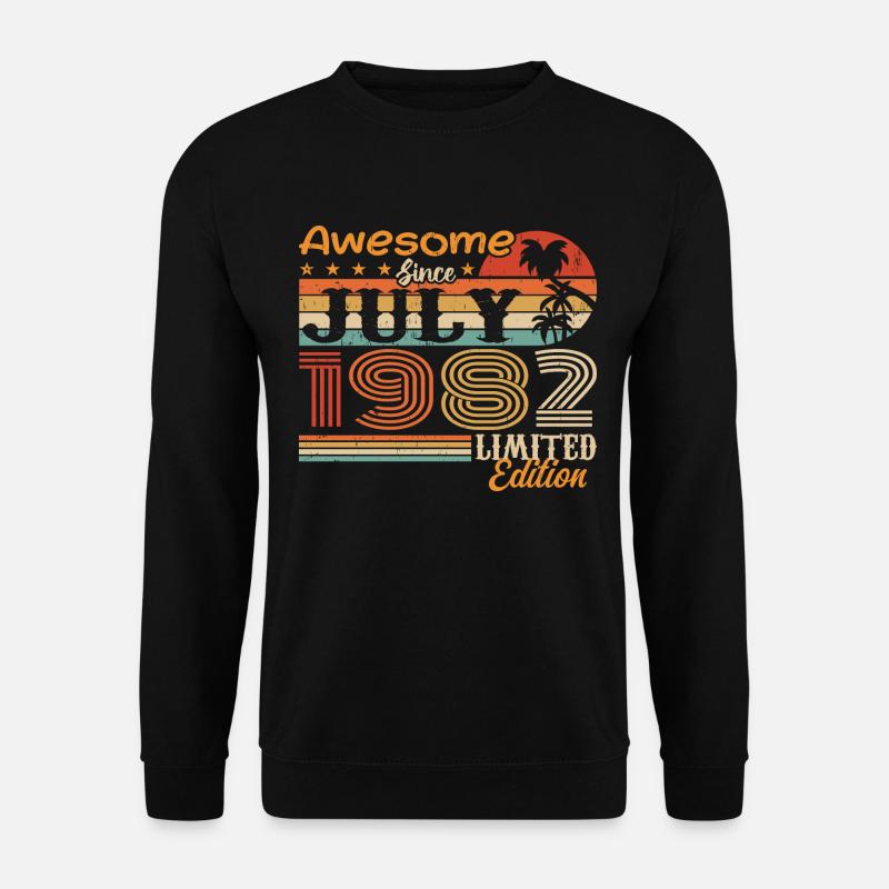 Juli 1982 Juli Geburtstagsgeschenk Juli 1982 - Unisex Pullover - Schwarz