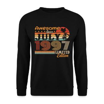 July 1997 July Birthday Gift July 1997 - Unisex Sweatshirt - black - Front - Alina (178cm) & Michal (187cm)
