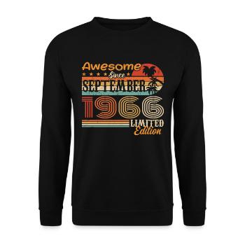 September 1966 - Birthday 1966 September - Unisex Sweatshirt - black - Front - Alina (178cm) & Michal (187cm)