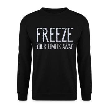 New Year's Swimming Ice Bathing FREEZE YOUR LIMITS AWAY - Unisex Sweatshirt - black - Front - Alina (178cm) & Michal (187cm)