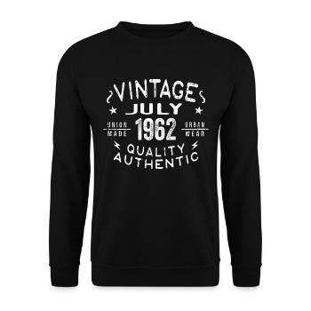 Juillet 1962 Anniversaire en 1962 Cadeau d’anniversaire - Sweat-shirt Unisexe - noir - Devant - Alina (178cm) & Michal (187cm)