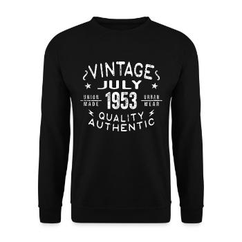 Juillet 1953 Anniversaire en 1953 Cadeau d’anniversaire - Sweat-shirt Unisexe - noir - Devant - Alina (178cm) & Michal (187cm)