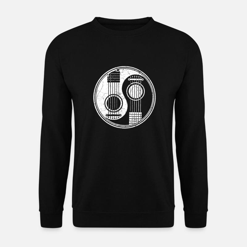 Gitarre Geschenk Gitarrist Musik Ying Yang Vintage - Unisex Pullover - Schwarz