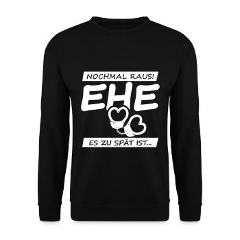 Team Bräutigam Junggesellenabschied T-Shirt Idee - Unisex Pullover - Schwarz - Vorne - Alina (178cm) & Michal (187cm)