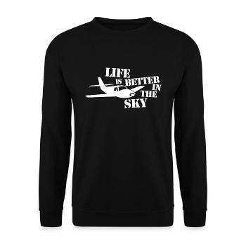 Life is better in the sky - Unisex Sweatshirt - black - Front - Alina (178cm) & Michal (187cm)