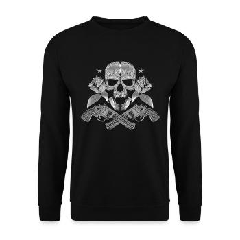 Skull - Unisex Pullover - Schwarz - Vorne - Alina (178cm) & Michal (187cm)