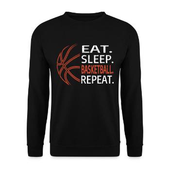 Eat Sleep Basketball Repeat Basketball Player - Unisex Sweatshirt - black - Front - Alina (178cm) & Michal (187cm)