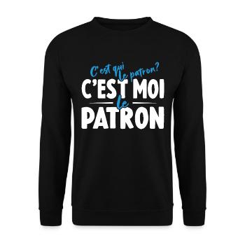 C'est Qui Le Patron C'est Moi Le Patron - Sweat-shirt Unisexe - noir - Devant - Alina (178cm) & Michal (187cm)
