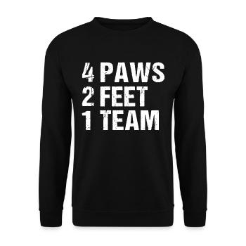 4 Paws 2 Feet 1 Team Hund Hunde - Unisex Pullover - Schwarz - Vorne - Alina (178cm) & Michal (187cm)