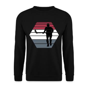 floorball unihockey floorballsaison bandy sunset - Unisex Pullover - Schwarz - Vorne - Alina (178cm) & Michal (187cm)