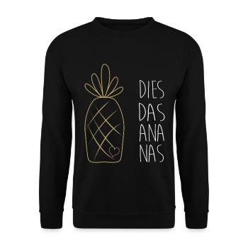 ananas - Sweat-shirt Unisexe - noir - Devant - Alina (178cm) & Michal (187cm)