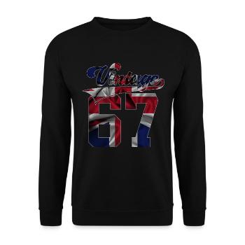 59E ANNIVERSAIRE UK MILLÉSIME 1967 - Sweat-shirt Unisexe - noir - Devant - Alina (178cm) & Michal (187cm)