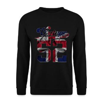 74TH BIRTHDAY UK VINTAGE 1952 - Unisex Sweatshirt - black - Front - Alina (178cm) & Michal (187cm)