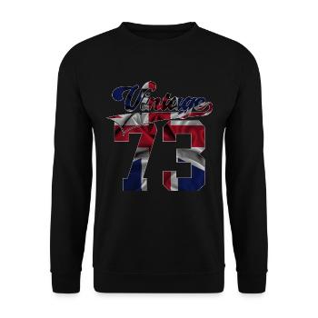 52ÈME ANNIVERSAIRE ROYAUME-UNI MILLÉSIME 1973 - Sweat-shirt Unisexe - noir - Devant - Alina (178cm) & Michal (187cm)