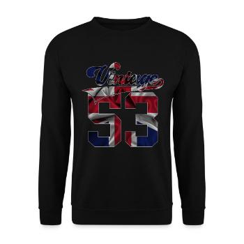 73RD BIRTHDAY UK VINTAGE 1953 - Unisex Sweatshirt - black - Front - Alina (178cm) & Michal (187cm)