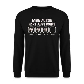 Australian Shepherd - Unisex Pullover - Schwarz - Vorne - Alina (178cm) & Michal (187cm)