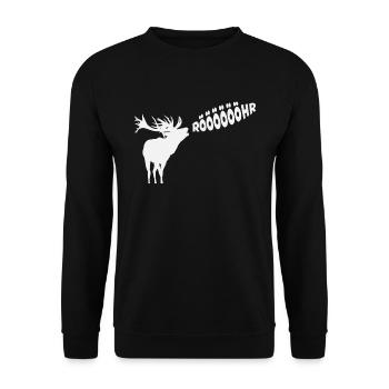 Cerf tubulaire animal silhouette idée cadeau - Sweat-shirt Unisexe - noir - Devant - Alina (178cm) & Michal (187cm)
