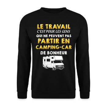 Camping-car, camping-car de bonheur - Sweat-shirt Unisexe - noir - Devant - Alina (178cm) & Michal (187cm)