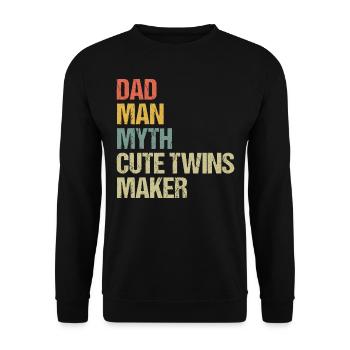 Vintage Dad The Man Myth Twin Maker Funny - Unisex Sweatshirt - black - Front - Alina (178cm) & Michal (187cm)