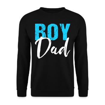 Boy Dad Sohn Vater Papa - Unisex Pullover - Schwarz - Vorne - Alina (178cm) & Michal (187cm)