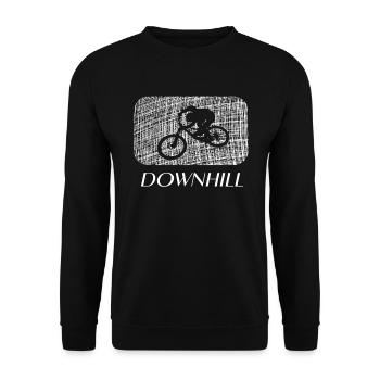 Downhill biken - Unisex Pullover - Schwarz - Vorne - Alina (178cm) & Michal (187cm)