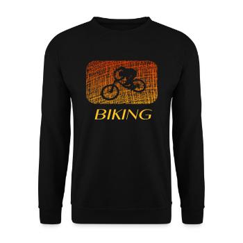 Biking biken - Unisex Pullover - Schwarz - Vorne - Alina (178cm) & Michal (187cm)