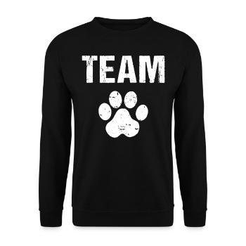 Team Dog Hunde Team Pfote - Unisex Pullover - Schwarz - Vorne - Alina (178cm) & Michal (187cm)