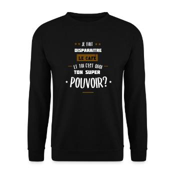 je fait disparaître le café - Sweat-shirt Unisexe - noir - Devant - Alina (178cm) & Michal (187cm)