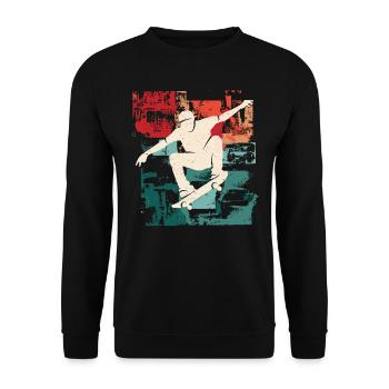 Skating Vintage Skateboard Skateboarder Skater - Unisex Sweatshirt - black - Front - Alina (178cm) & Michal (187cm)