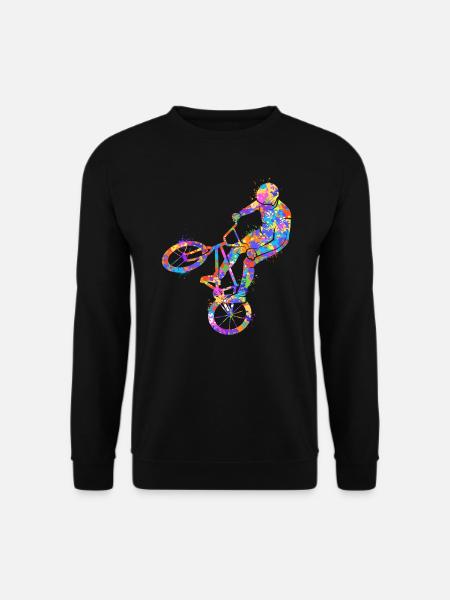 BMX Fahrrad Fahrer bunt Fahrradfahrer BMX - Unisex Pullover - Schwarz